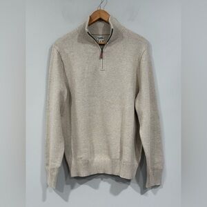 Men’s J. Crew Tan Half Zip Long Sleeve Sweater M NWT